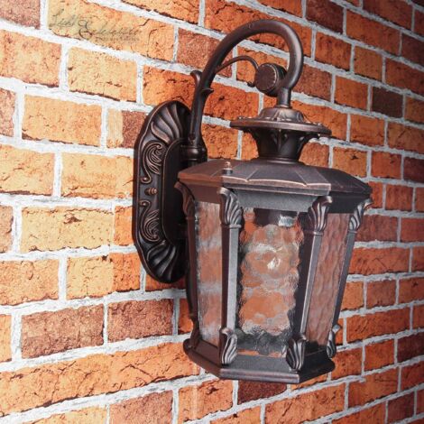 Applique da esterno rustiche in bronzo antico alte 40 cm