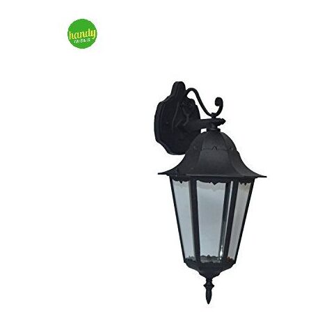 Applique da esterno verso il basso greenlight ermes ip44 e27 nera