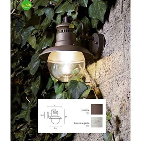 Applique da esterno verso il basso Sovil calipso ip44 e27 bianco argento