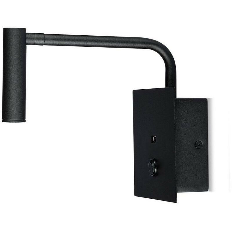 Image of 3W Led Hotel Side Light(Wall Lamp)With Switch&Usb Port 3000K-Black