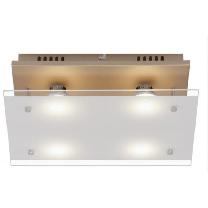 Image of Plafoniera 4 led - 4W-400LUMEN- oro opaco/vetro satinato - Briloner