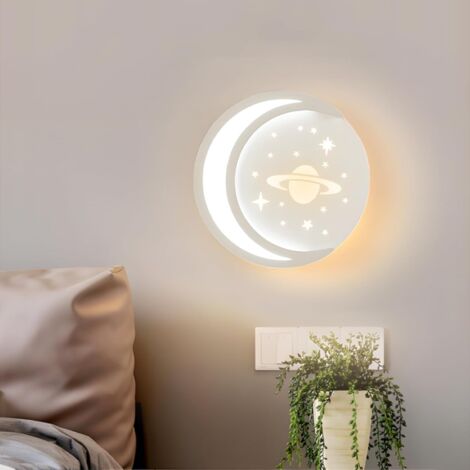 Applique da interno a LED, moderna applique rotonda, applique da interno per soggiorno, camera da letto, scale e corridoio, bianca.