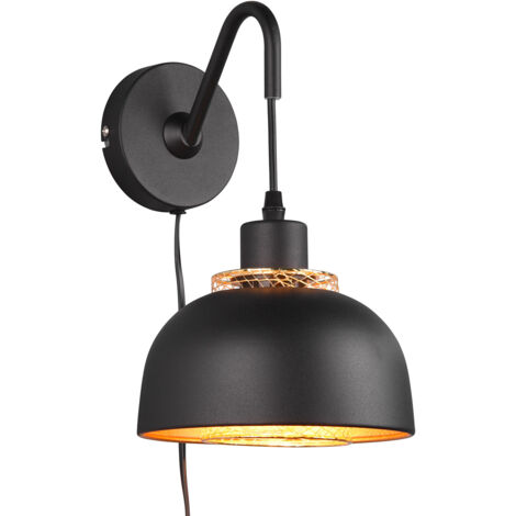Applique da Interno Attacco E27 in Metallo Nero Opaco