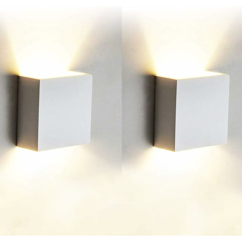 Image of Lampada da parete moderna per interni 12W, Lampada da parete a led in alluminio da 2 pezzi Bianco caldo 3000K Apparecchi di illuminazione per