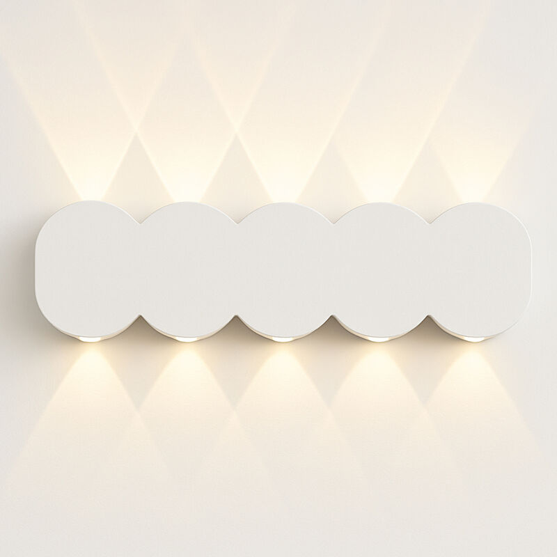 Applique da Muro 10 Led Lampada a Parete Bianco con Luce Bianco Caldo 26x8x3cm