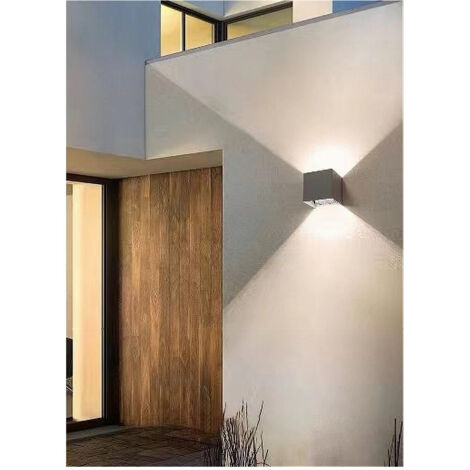 Applique Da Parete 22watt Grigio Per Esterno Doppia Emissione Luminosa Ip65 Es66