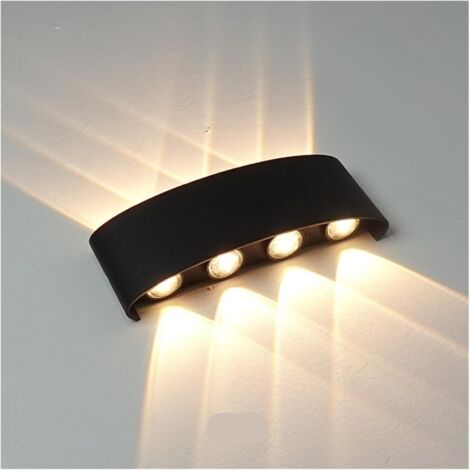 Applique da parete, 8W, ideale per cortili e ingressi - nera.