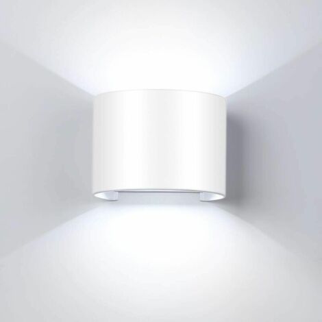 Applique da parete a led da 12W Lampada da parete per interni Bianco freddo Decorazione moderna Bianco per camera da letto Ufficio Soggiorno Bagno Corridoio
