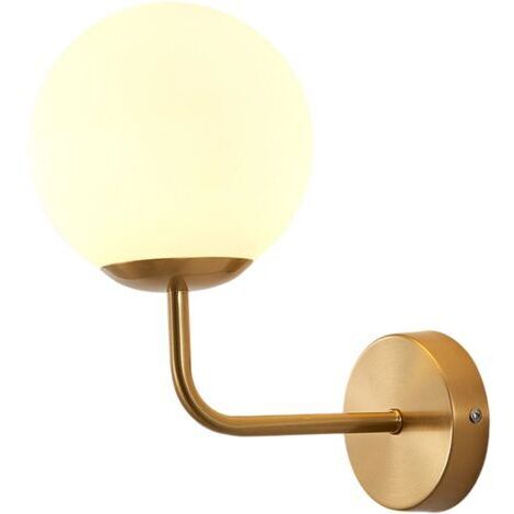 Applique da parete a LED da 5W per interni, luce bianca calda 3000K, globo in vetro satinato, lampada da parete impermeabile per bagno, soggiorno, camera da letto, corridoio, ristorante, ferro, oro sp