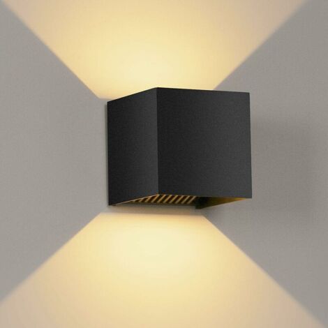 Applique da parete a LED per esterni impermeabile, semplice applique da parete per sfondo reception BD80 nero 12W luce calda regolabile impermeabile