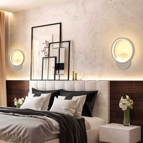 Applique da parete a LED per interni, 16 W, rotonda, bianco caldo 3000 K, moderna, per camera da letto, soggiorno, scale, corridoio, CA 220 V