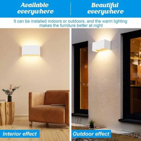 Applique da parete a LED per interni da 24 W, lampada da esterno impermeabile IP65, angolo del fascio regolabile, lampade da parete moderne a LED, bianco caldo 3000 K