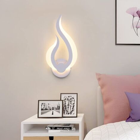 Applique da parete a LED per interni, lampada da parete moderna da 10 W, luce notturna a forma di fiamma, bianco caldo 3000K, ideale per cucina, scale, camera da letto e corridoio, 220 V, IP20 [Classe