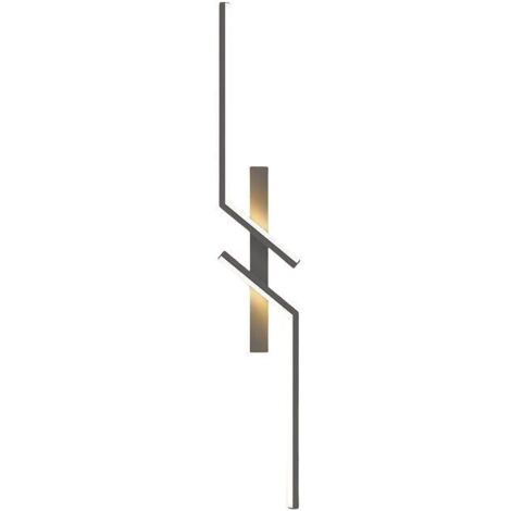 Applique da parete a LED per interni, lampada da parete moderna in acrilico da 80 cm e 12 W con luce calda 3000 K, nera