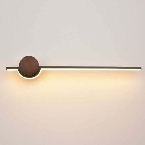 Applique da parete a LED per interni lunga 42 cm 9 W bianco caldo 3000 K Applique da parete in alluminio e legno Lampada da notte minimalista Lampada da comodino per camera da letto Soggiorno Corridoi