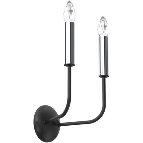 Applique da parete Akasya doppia nero/cromo 2xE14 15W Luminex