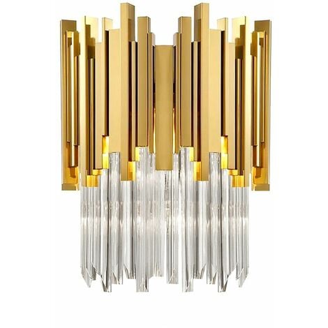 TOOLIGHT APPLIQUE da PARETE APP602-W CRISTALLO ORO 1-PUNTI LUCE E14 10X18X20CM