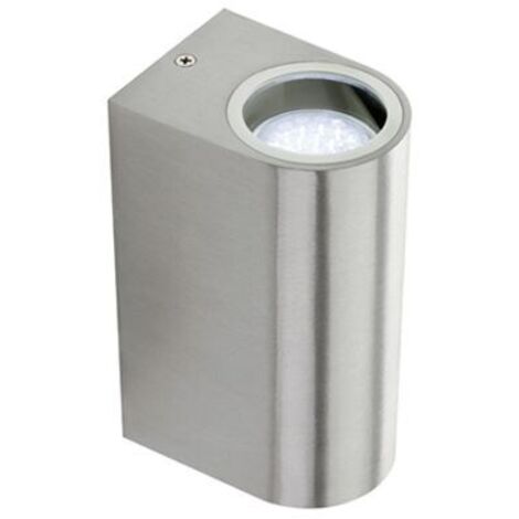 Applique da parete biemissione gu10 ip54 ik08 alluminio acciaio sovil bobo 170 09