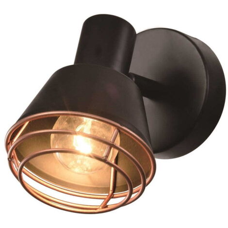Applique da parete Candellux Neria nero rame 1xE14 40W