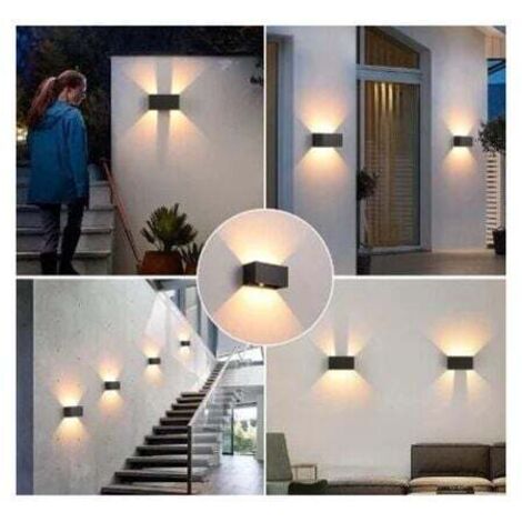 Applique da parete con sensore di movimento per interni/esterni, moderna lampada da parete a LED da 24 W, IP65 impermeabile, luce calda, angolo del fascio regolabile.