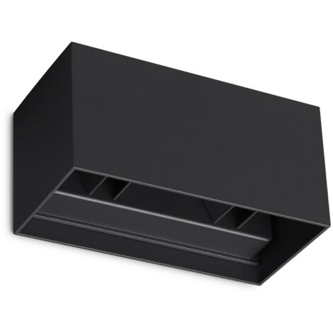 Applique Da Parete Contemporanea Atom Alluminio Nero Led 25W 3000K Ip54