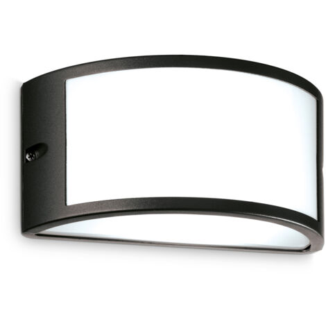 Applique Da Parete Contemporanea Rex Alluminio Nero E27 60W Ip44