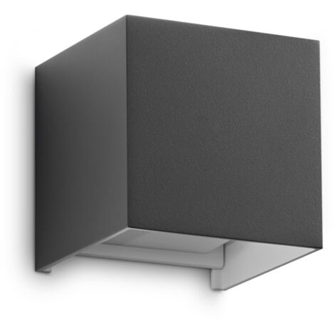 Applique Da Parete Contemporaneo Atom Alluminio Grigio Led 12W 3000K Ip54