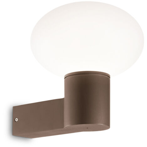 Applique Da Parete Contemporaneo Clio Alluminio Coffee 1 Luce E27 42W Ip44