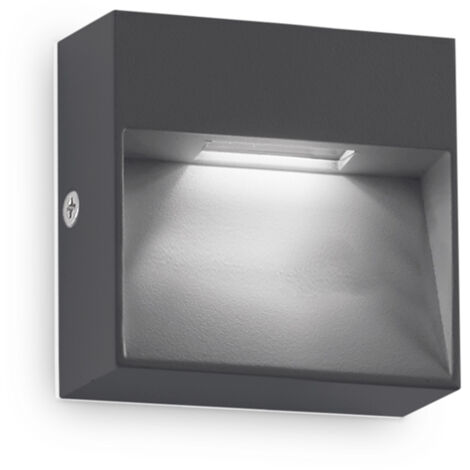Applique Da Parete Contemporaneo Dedra Alluminio Grigio Led 1,5W 3000K Ip65