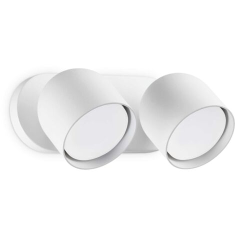 Applique Da Parete Contemporaneo Dodo Metallo Bianco 2 Luci Gx53 15W 3000K Ip20