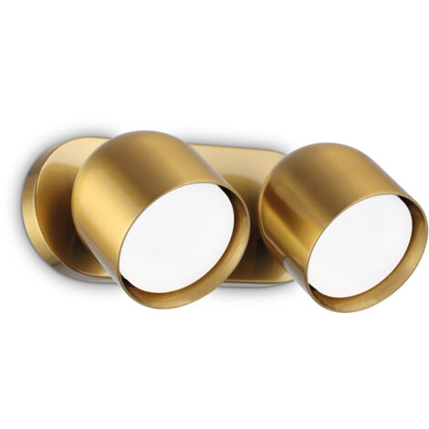 Applique Da Parete Contemporaneo Dodo Metallo Ottone 2 Luci Gx53 15W 3000K Ip20