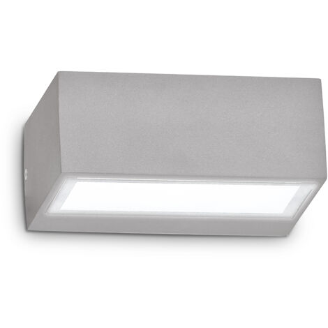 Applique Da Parete Contemporaneo Twin Alluminio Grigio 1 Luce G9 28W Ip44