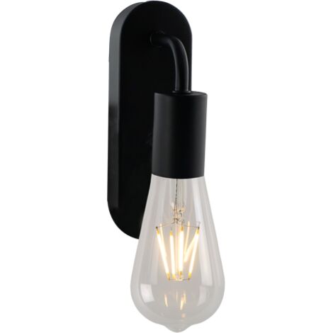 Applique da parete David Nero sabbiato IP20 1 x E27 Novaline