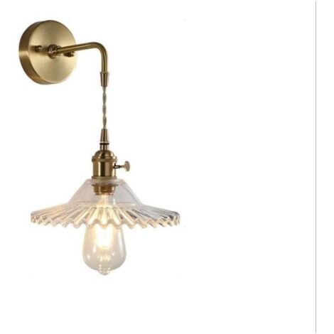 Applique da parete, decorazione per la casa, illuminazione E27, lampada da parete in foglia di rame, lampada da parete in vetro per soggiorno, personalità creativa
