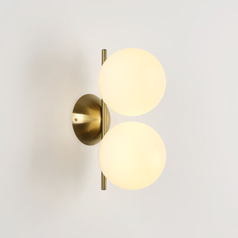 BARCELONA LED Applique da parete doppia sfera di vetro "VIC 150" - 2 x E27 - Ø