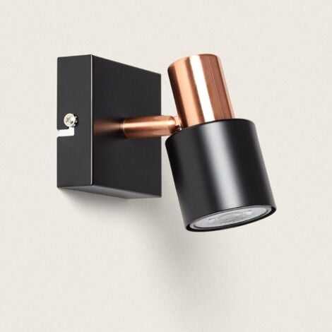 Applique da Parete e Soffitto Orientable Metallo 1 Faretto Albus Black Rose   Nero