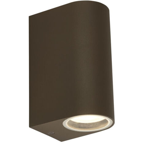Applique da parete Eiffel Outdoor 2Lt - Marrone rustico, trasparente e satinato