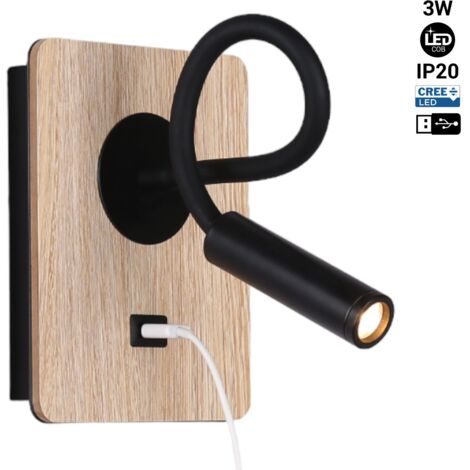 Applique da parete flessibile con porta USB "LONDON USB" - Chip