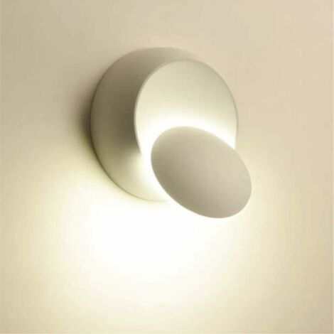 Applique da Parete Girevole a 360 Gradi Lampada a Muro creativa Luce a Muro a LED Moderna per Comodino Corridoio Scala Soggiorno Camera da Letto (Bianco)