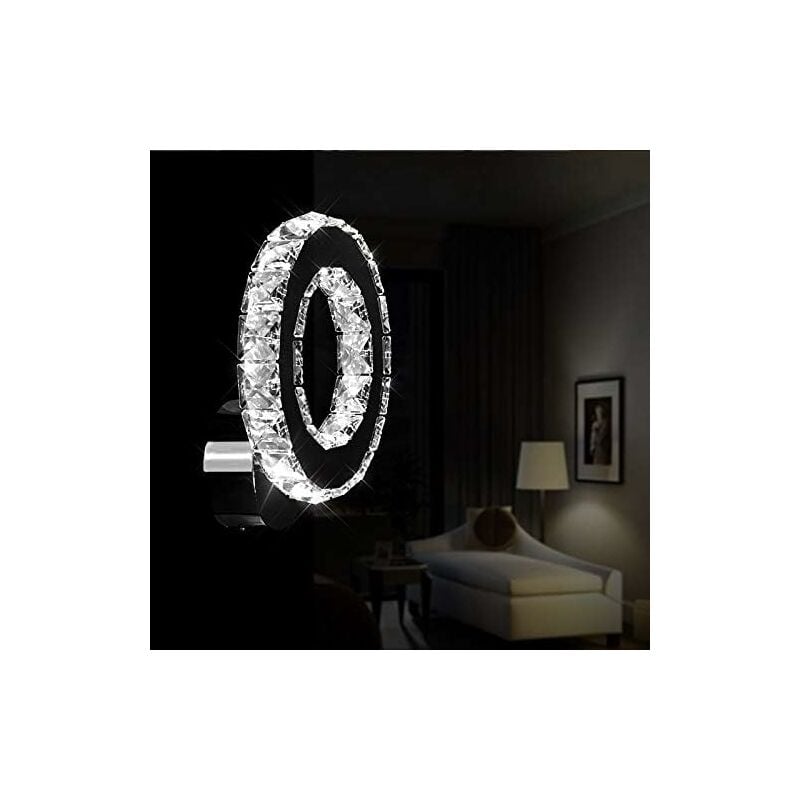 Image of Applique da parete in cristallo led K9, applique da parete 16W, lampada da parete per corridoio camera da letto soggiorno, luce bianca itedda