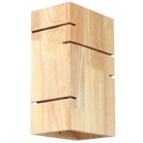 Applique da parete in legno per interni, lampada da parete vintage per camera da letto E27, lampada da comodino retrò, applique per camera da letto e soggiorno, luce tricolore