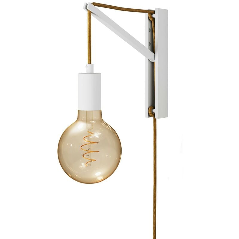 Image of Creative Cables - Applique da parete in metallo con spina a due poli Senza lampadina - Bianco - Senza lampadina