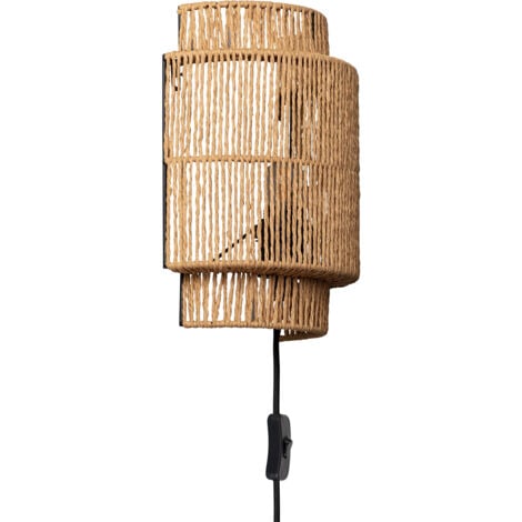 LEDKIA Applique da Parete in Rattan Kirito ILUZZIA Naturale