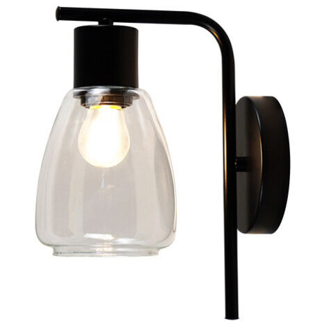 Applique da parete in vetro nero con paralume trasparente MOLDO 1xE27 40W CA21-35110 Candellux