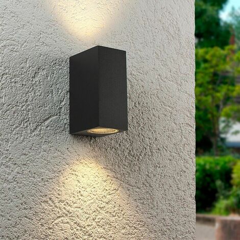 Applique Da Parete Interno Esterno Ip65 Porta Faretto Gu10 Es55n Nero