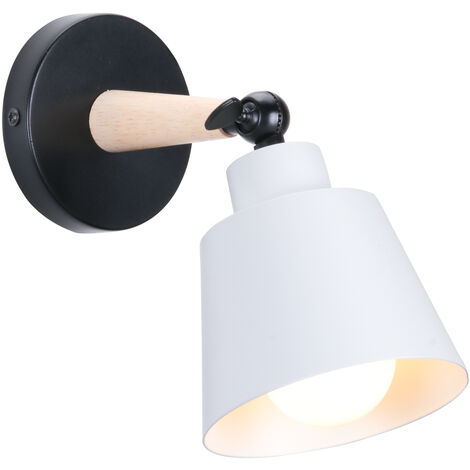 Applique da Parete Interno, Moderna Lampada da Parete con Paralume Regolabile E27 Edison per Soggiorno Camera da Letto Sala da Pranzo (Bianco Opaco)