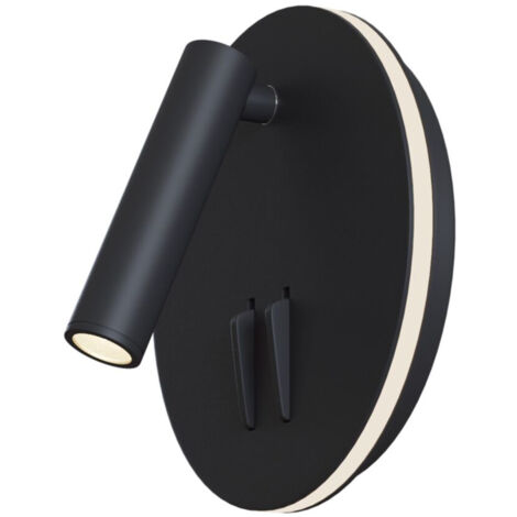 Applique Da Parete Interno Moderno Ios 176 Alluminio Nero Luce Led Integrato 10W