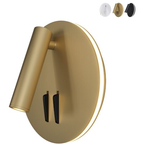 Applique Da Parete Interno Moderno Ios 176 Alluminio Oro Luce Led Integrato 9W