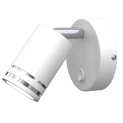 Applique da parete Lampada da comodino Lampada LED GX53 orientabile bianca cromata