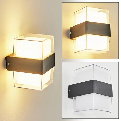 Applique da Parete LED 12 Watt 220V Lampada NERA 3 colori luce DA ESTERNO IP65